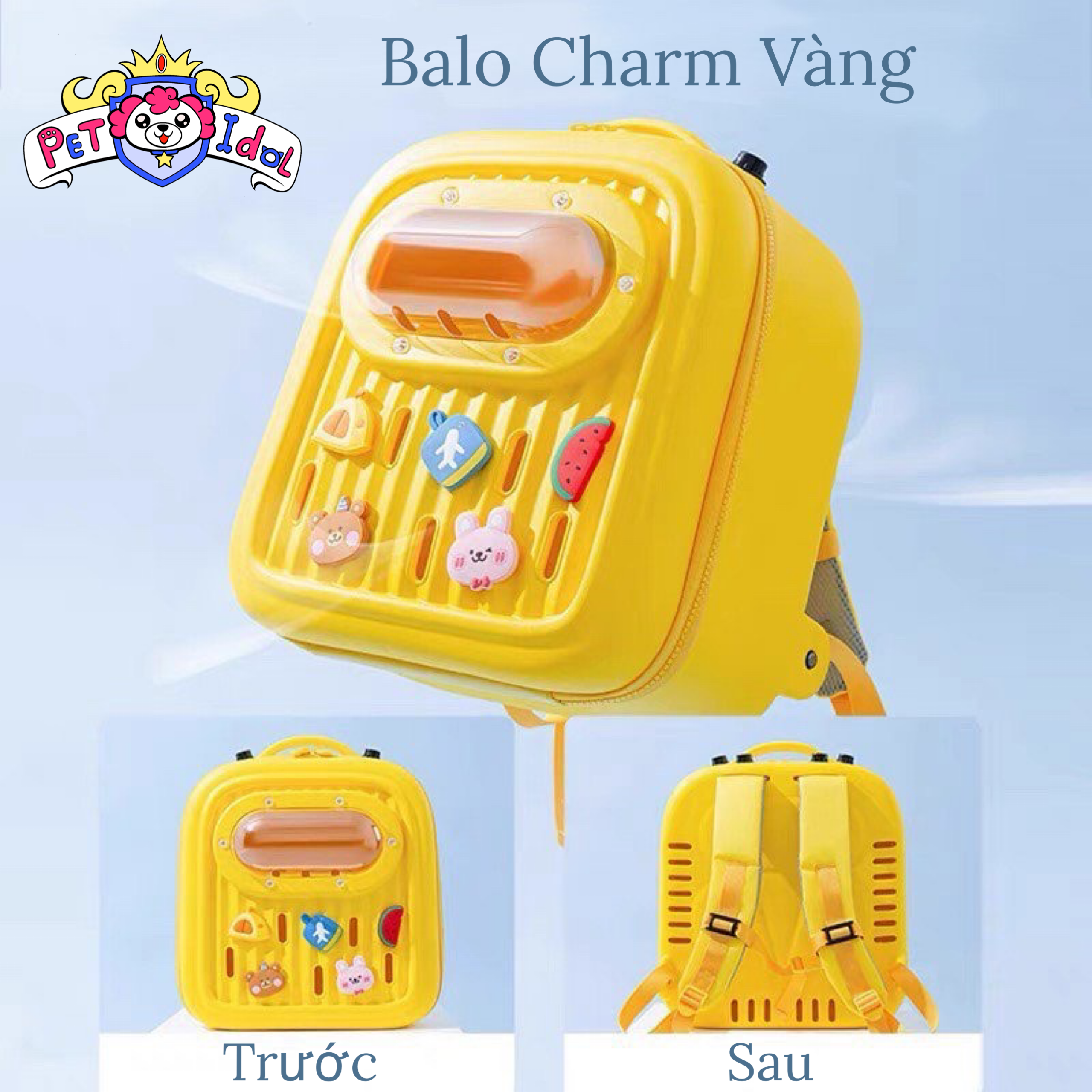 Balo vận chuyển chó mèo Charm vàng