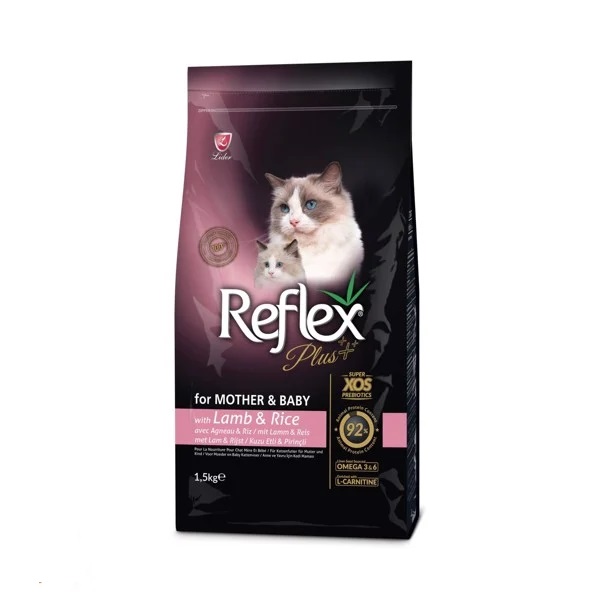 Hạt Reflex Plus Mother & Baby Lamp & Rice 1.5kg vị cừu cho mèo con và mèo mẹ