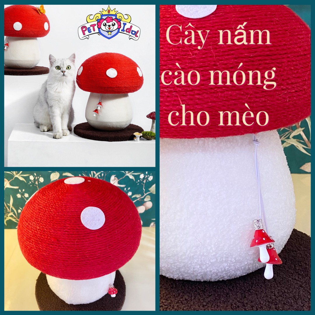 Cây nấm đồ chơi cào móng cho mèo